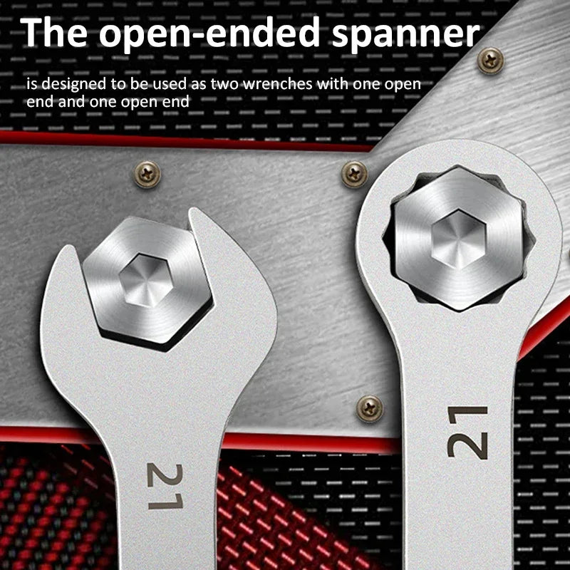 Ultra-thin Open End Wrench Set 6-27mm Ratchet Wrenches Combination
