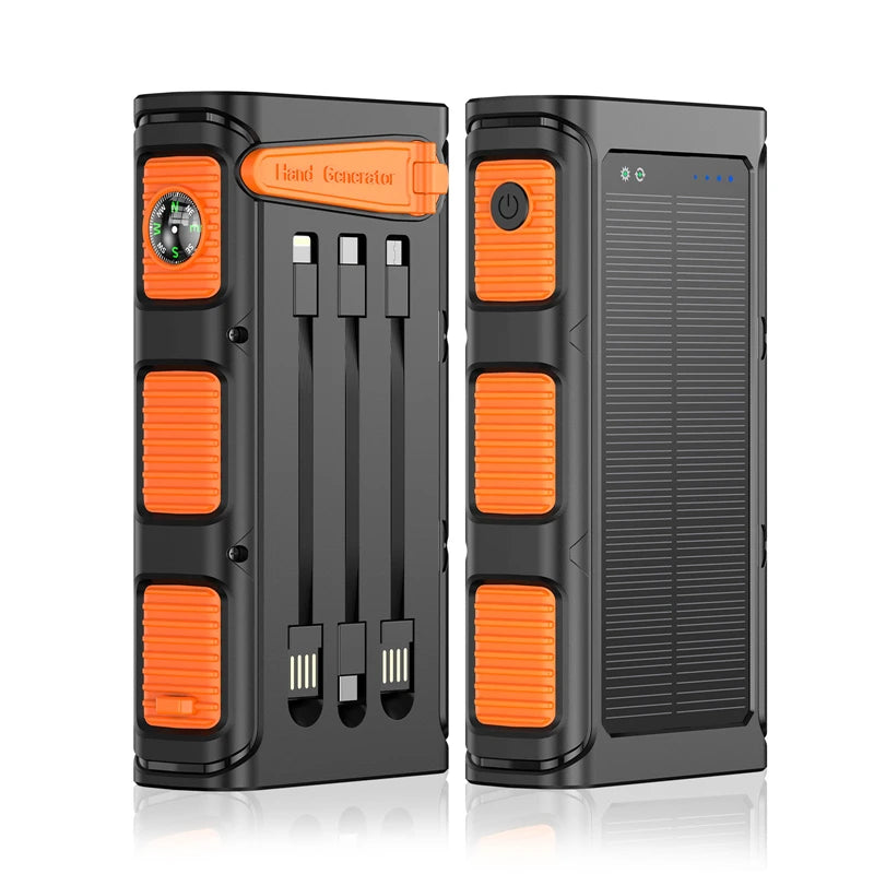Hand Crank Solar Power Bank USB C Fast Charging