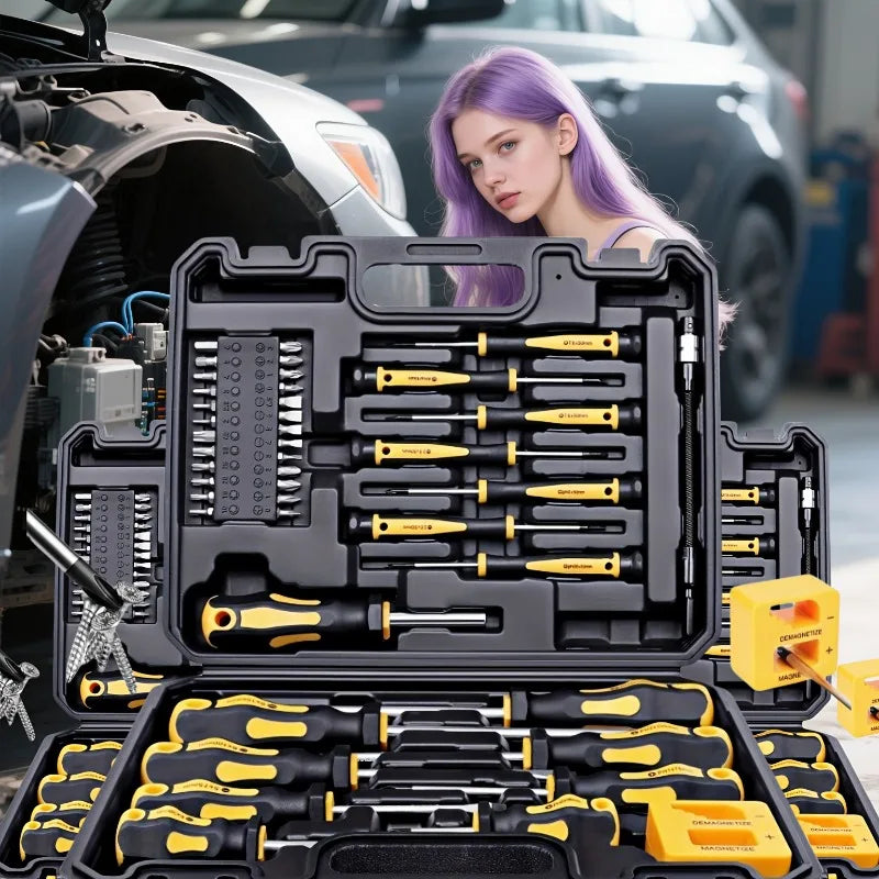 Upgraded Professional Screwdriver Set with Magnetic Bit Holder
