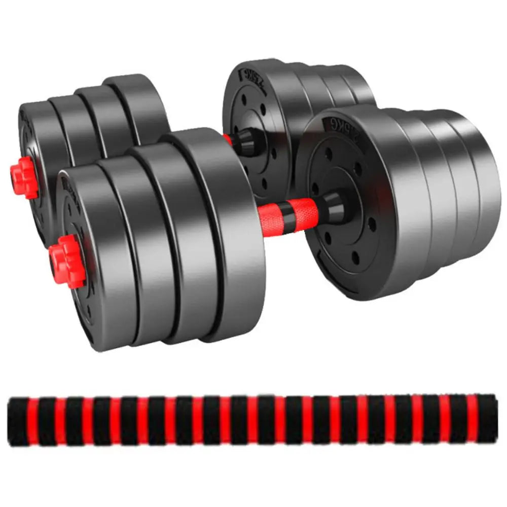 2-in-1 adjustable dumbbell set with bars.