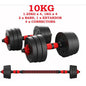 2-in-1 adjustable dumbbell set with bars.