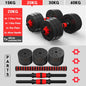 2-in-1 adjustable dumbbell set with bars.
