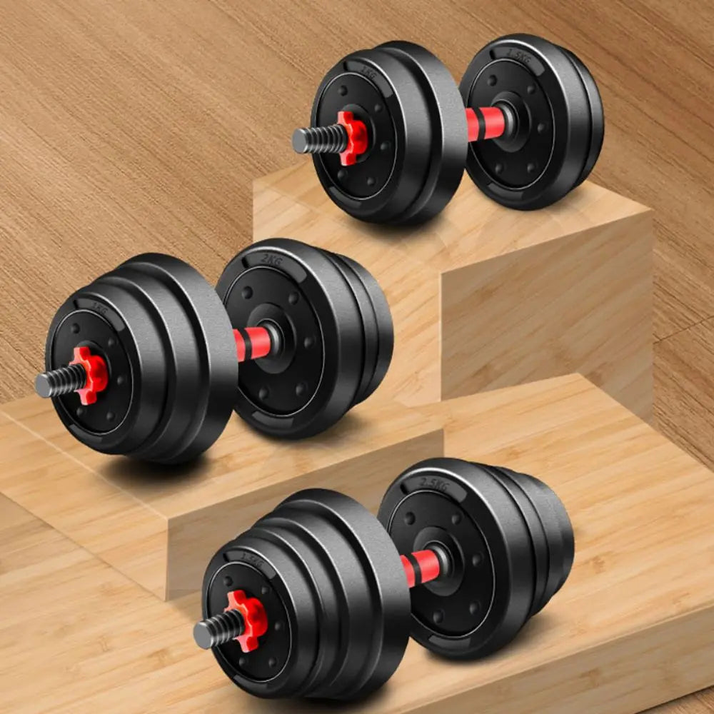 2-in-1 adjustable dumbbell set with bars.