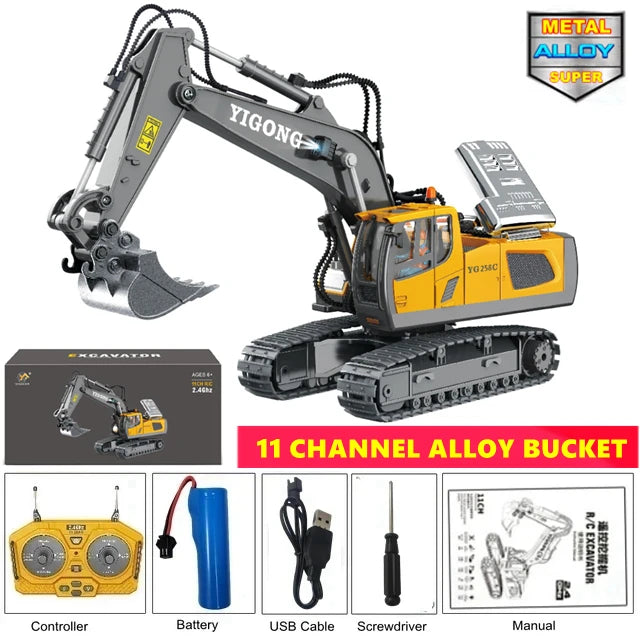 4WD Remote Control Excavator 4x4 Alloy Dump