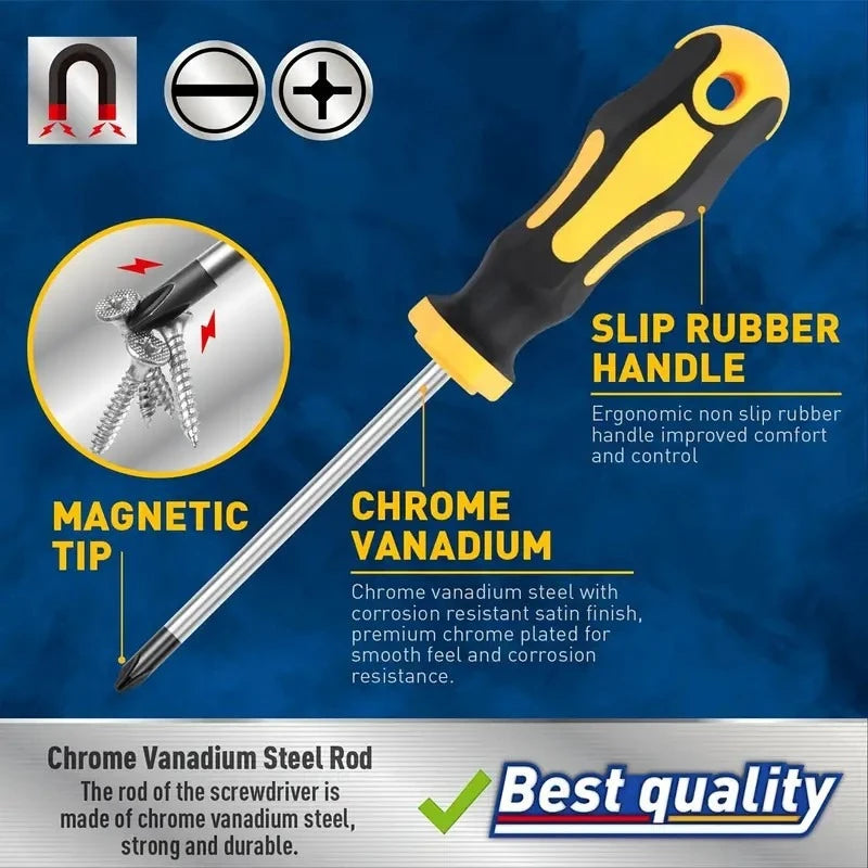 Upgraded Professional Screwdriver Set with Magnetic Bit Holder