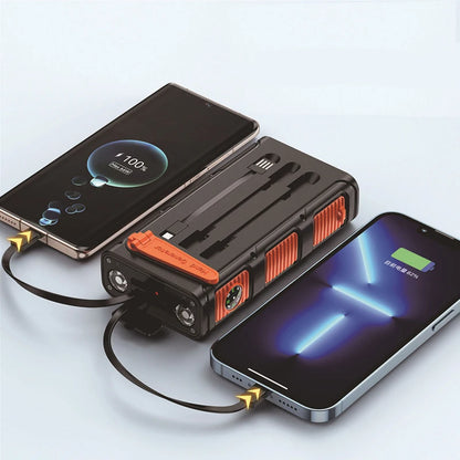 Hand Crank Solar Power Bank USB C Fast Charging