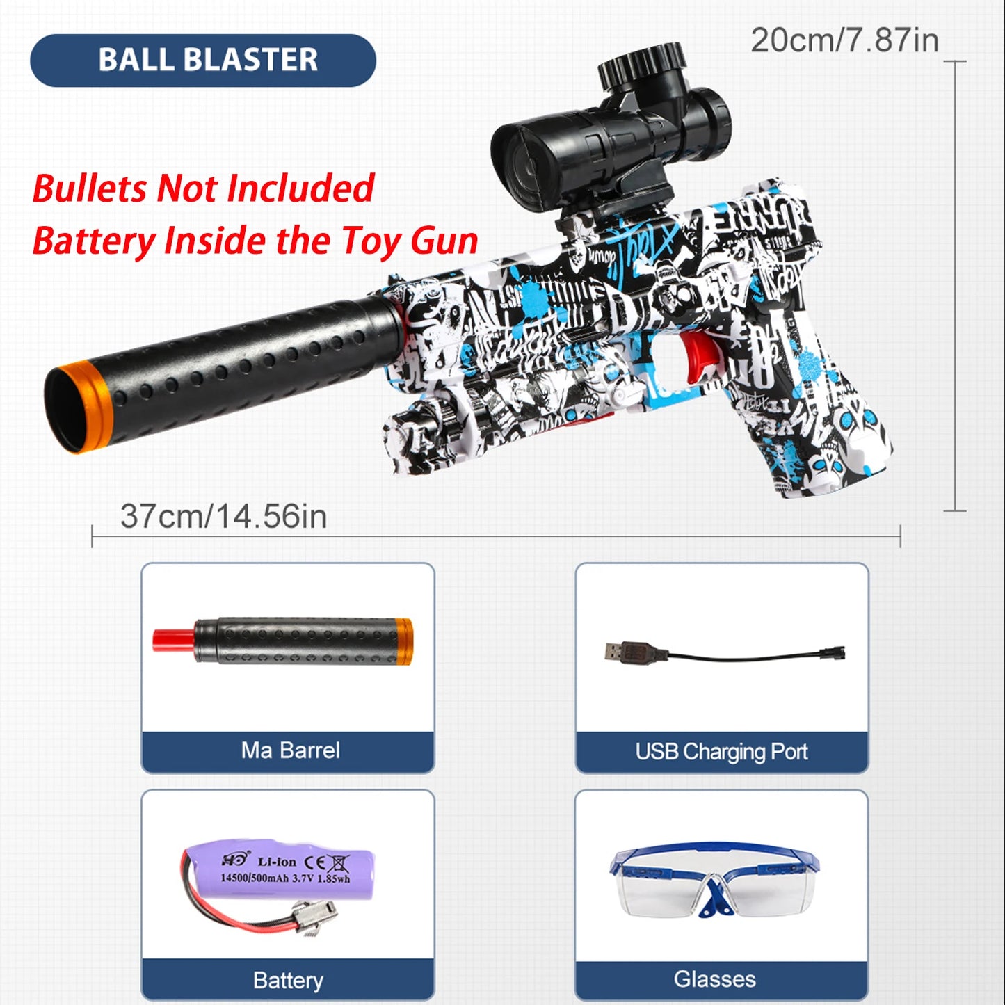 M416 Electric Blaster Gun Set, High Precision Shooting Toy