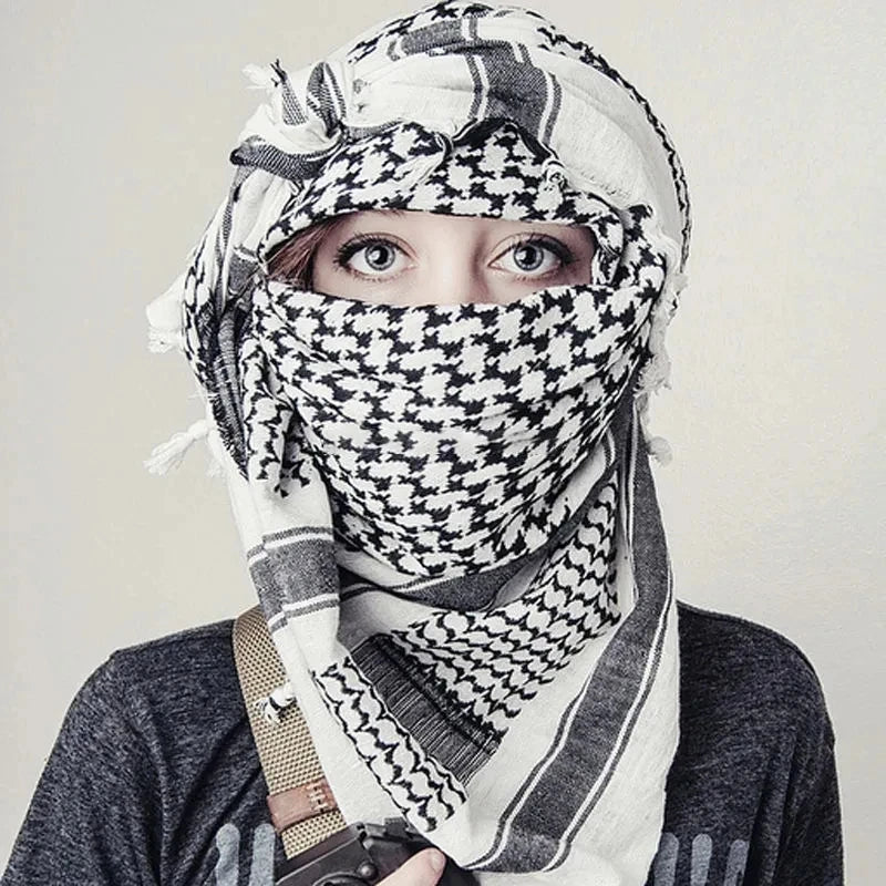 Kufia Hijab Scarf for Men and Women Arab Desert Headscarf