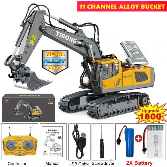 4WD Remote Control Excavator 4x4 Alloy Dump