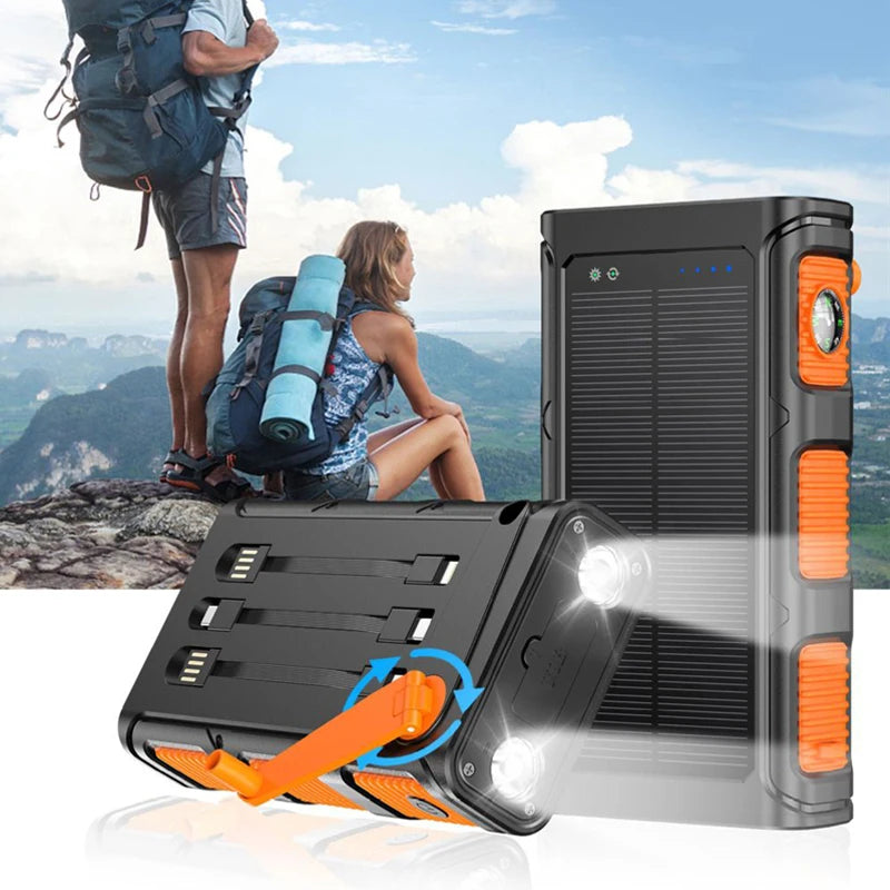 Hand Crank Solar Power Bank USB C Fast Charging