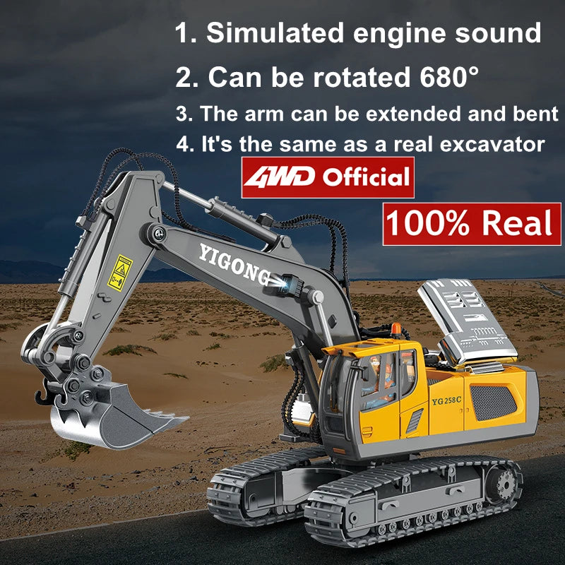 4WD Remote Control Excavator 4x4 Alloy Dump
