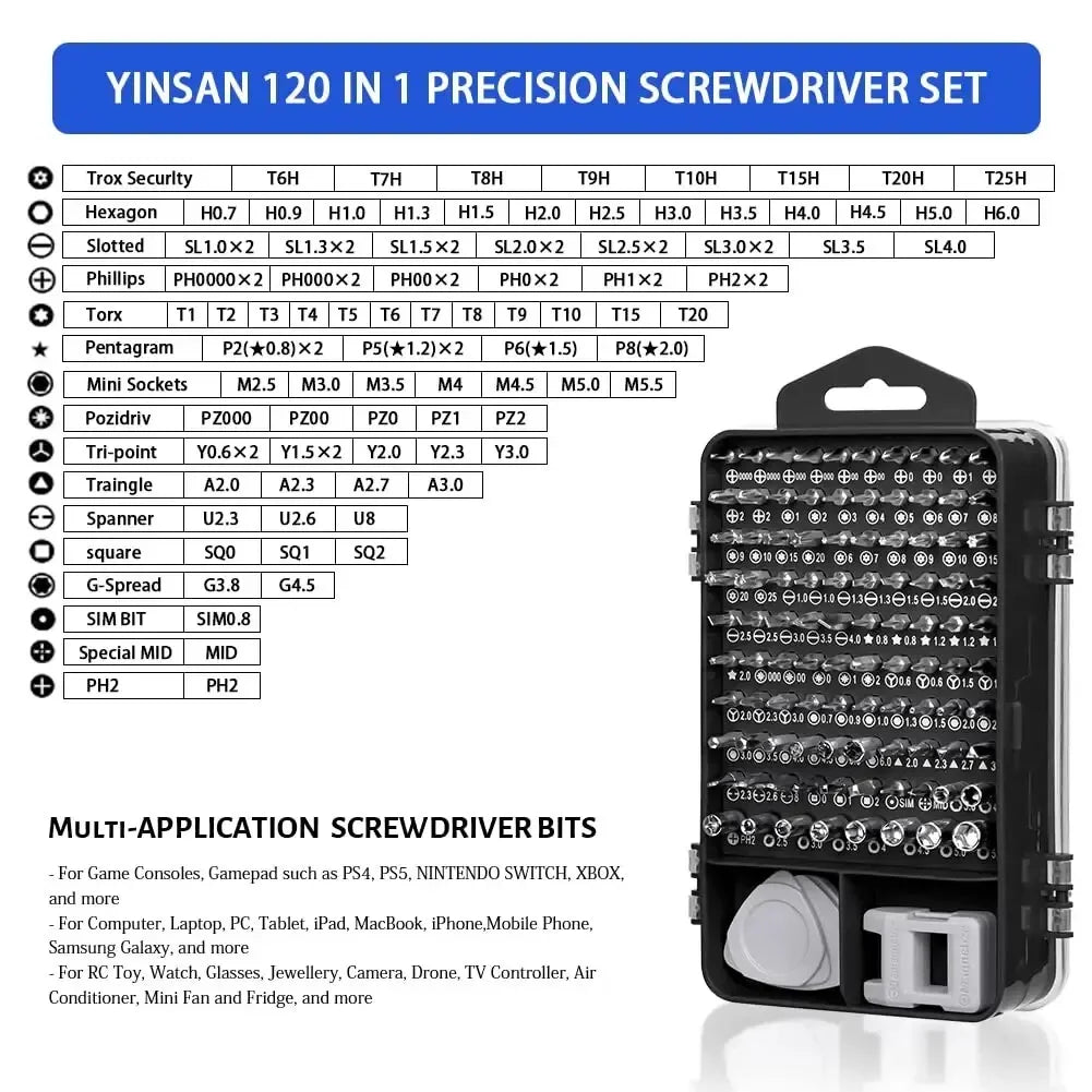 115 in 1 Precision Screwdriver Set Professional Multi-Function Repair Tool