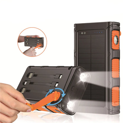 Hand Crank Solar Power Bank USB C Fast Charging