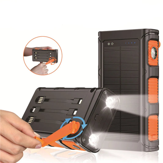 Hand Crank Solar Power Bank USB C Fast Charging