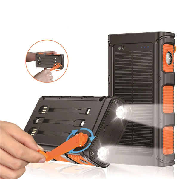 Hand Crank Solar Power Bank USB C Fast Charging